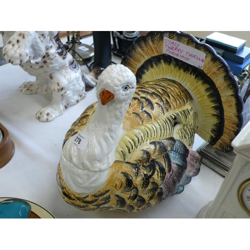 19 - Italian Pottery Turkey soup tureen