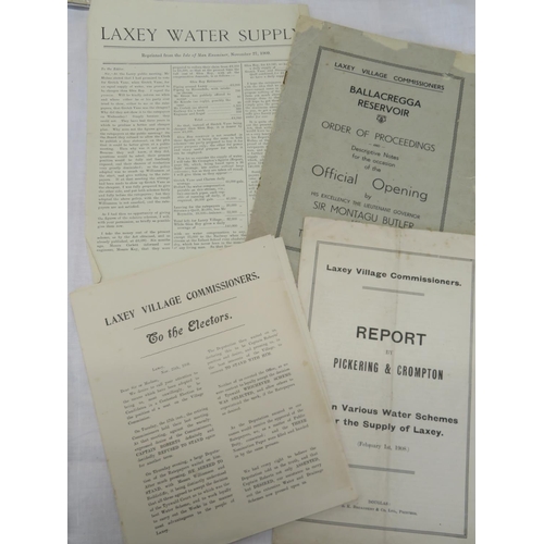 11 - Booklets, Pamphlets etc for Laxey Water Supply and Laxey Village Commissioners reports etc