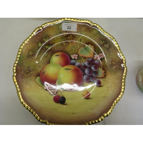 32 - Royal Worcester fruit pattern plate signed P Platt