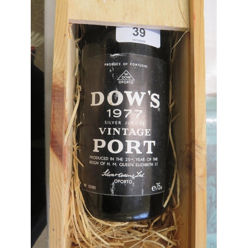 39 - Bottle of Dow's 1977 vintage port, boxed