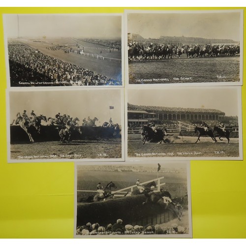 28 - Five real photographic postcards, the Grand National 1932