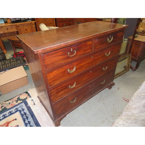 146 - Chest of three long and two short drawers with metal swing handles