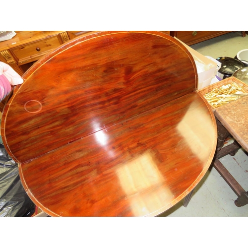 159 - Mahogany semi circular flip top table