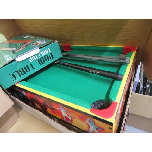 288 - Miniature pool tennis and ice hockey table plus accessories