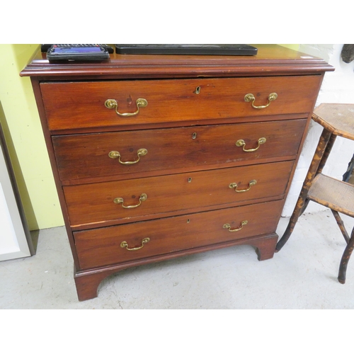 300 - Mahogany chest of four drawers on bracket feet