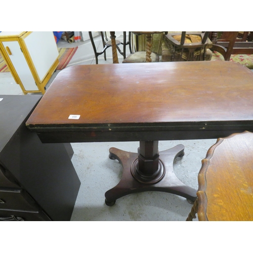 323 - 19thC mahogany folding card table