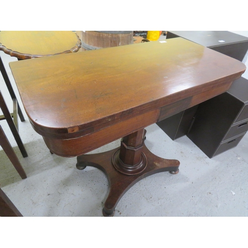 323 - 19thC mahogany folding card table