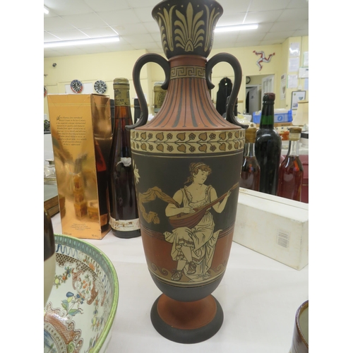 414 - Villeroy and Boch Mattlach 'Grecian' vase, height 13.5ins