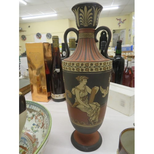 414 - Villeroy and Boch Mattlach 'Grecian' vase, height 13.5ins