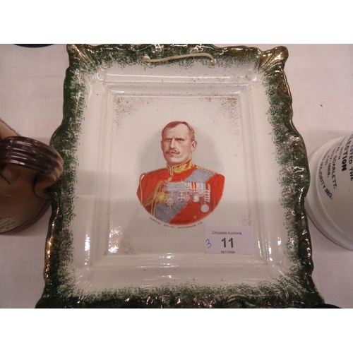 425 - Collection 1st M.P. for Burnley mug, General McDonald Boer War plate and Sir Robert Edgcumbe Doulton... 