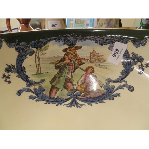 406 - Large impressive Royal Doulton bowl, Series A ware Rip Van Winkle, diameter 16ins with correspondenc... 