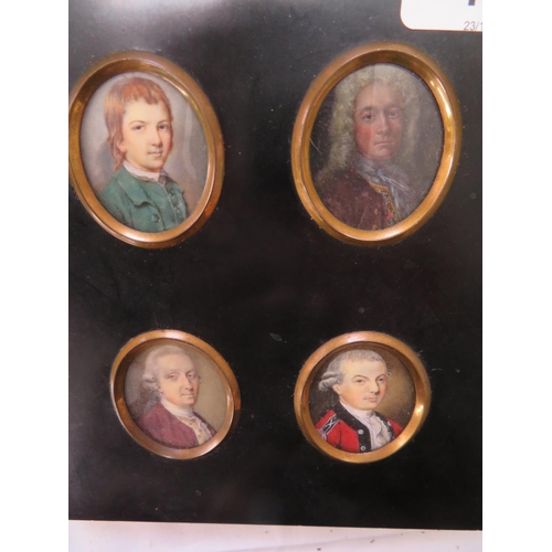 409 - Miniatures on copper & card of the North family dating from the 18thC