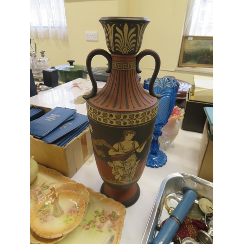 414 - Villeroy and Boch Mattlach 'Grecian' vase, height 13.5ins