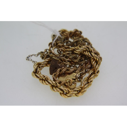 372 - Three 9ct gold rope twist and link bracelets, 13.2grams total