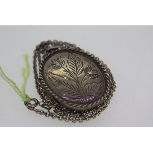 374 - Silver locket and chain