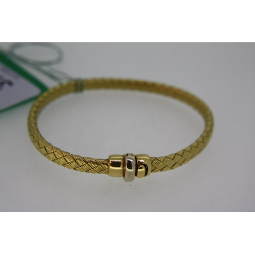 378 - 18ct yellow gold basket weave pattern bracelet, weight 14.2grams