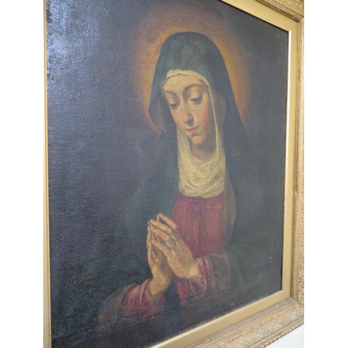 494 - 18th/19thC Continental school, Mary Praying, oil on canvas, well painted, 28x24ins