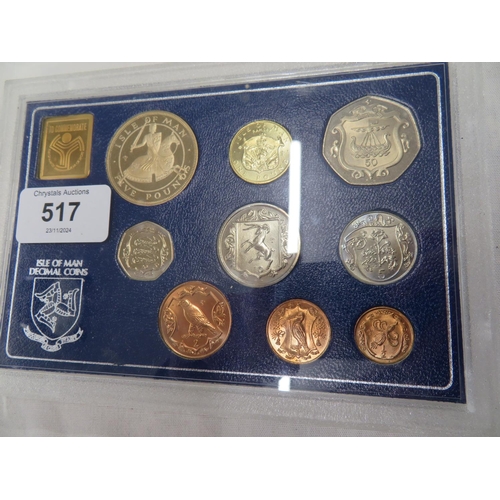 517 - Nine coin Isle of Man decimal set to commemorate Isle of Man year of sport