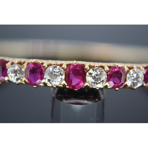 539 - 18ct gold good quality ruby and diamond bracelet, over 2cts of diamonds, approx 3cts of rubies