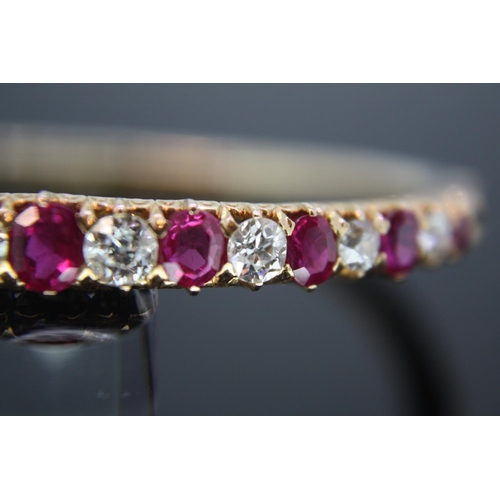 539 - 18ct gold good quality ruby and diamond bracelet, over 2cts of diamonds, approx 3cts of rubies