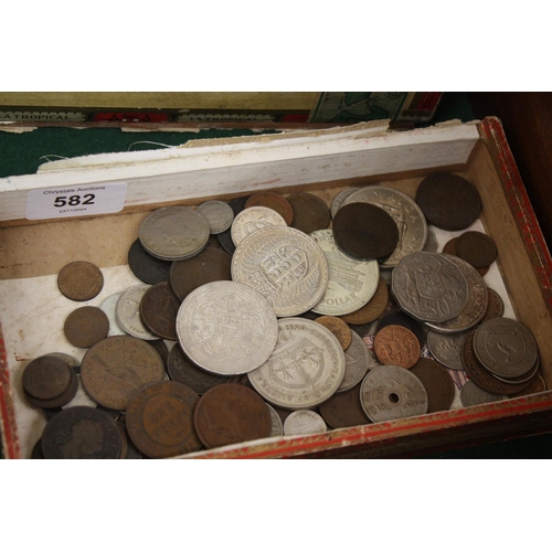 582 - Cigar box of British Empire colonies coins