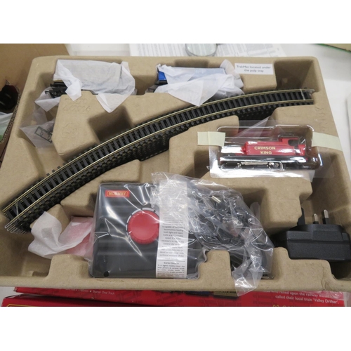 563 - Hornby 'Valley Drifter' train set plus boxed wagons, crane and royal mail coach