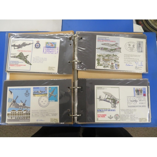 570 - Two albums of First Day Covers connected to aviation in war, some signed by the pilots