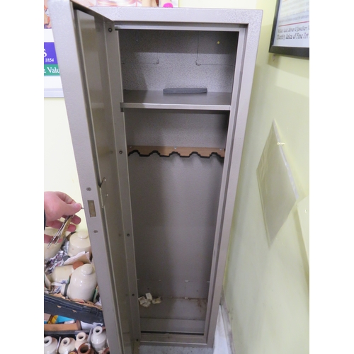 53 - Tall gun safe with keys Height 153cms, width 46cms and depth 30cms