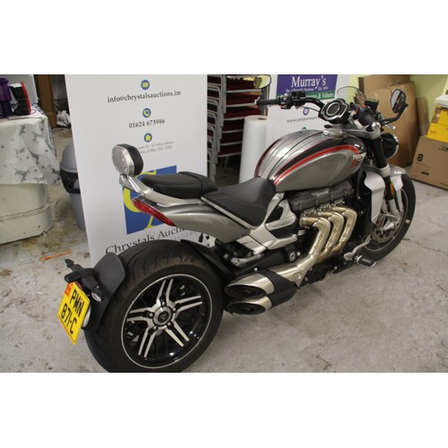 21 - PMN871C
Triumph Rocket 3 gt
First Registered 23/7/2020
453 miles
Manual Petrol
Low mileage one owner... 