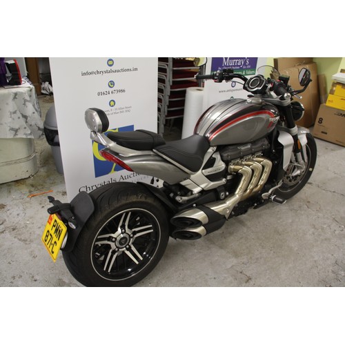 21 - PMN871C
Triumph Rocket 3 gt
First Registered 23/7/2020
453 miles
Manual Petrol
Low mileage one owner... 