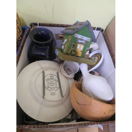 145 - Four boxes of crockery, ornaments, knicknacks etc