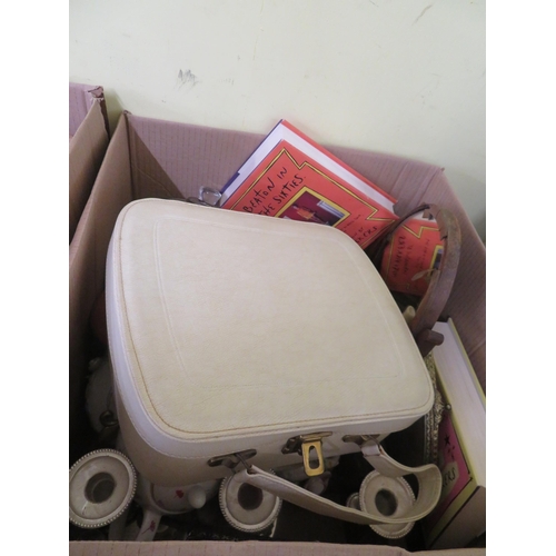 145 - Four boxes of crockery, ornaments, knicknacks etc