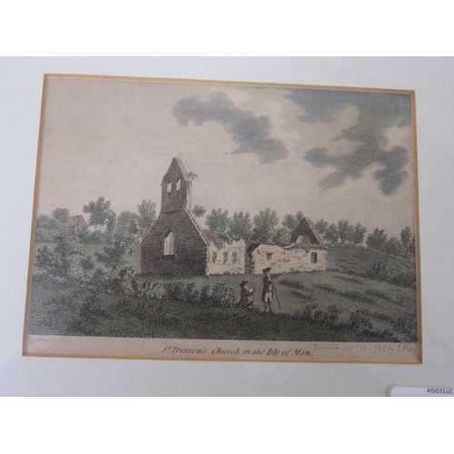 158 - Collection of engravings, some coloured, Manx noted