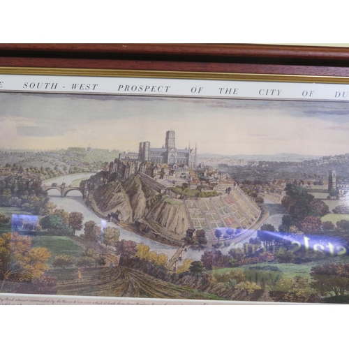 163 - Framed print, The South West Prospect of the City of Durham