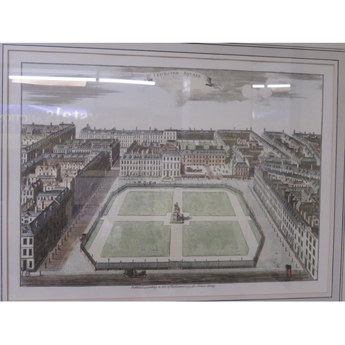 176 - Pair of well framed coloured prints of St James' Square and Leicester Square