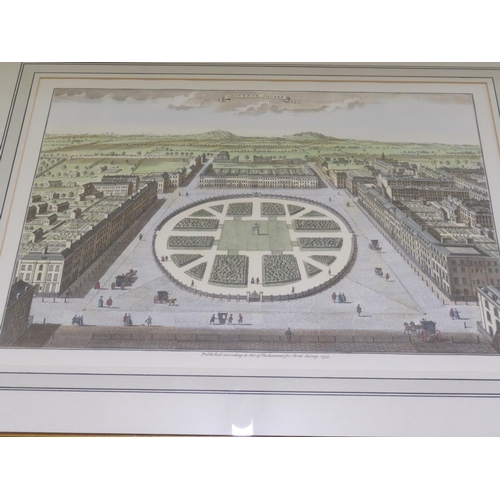 178 - Pair of well framed coloured prints of Grovenor Square and Hanover Square