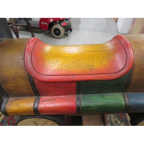 187 - Well made rocking horse in the form of a train, Height 22ins x width 12ins x length 28ins