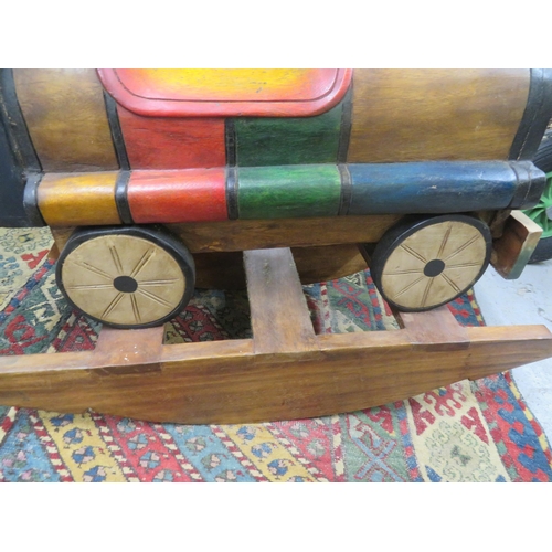 187 - Well made rocking horse in the form of a train, Height 22ins x width 12ins x length 28ins