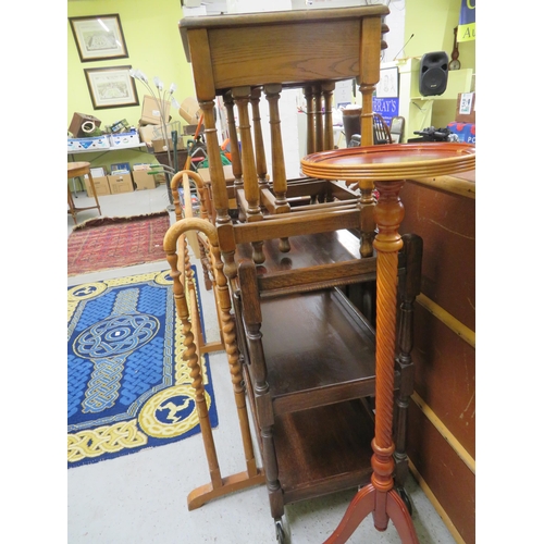 192 - Collection of serving trolley, towel rail, footstools, tables etc