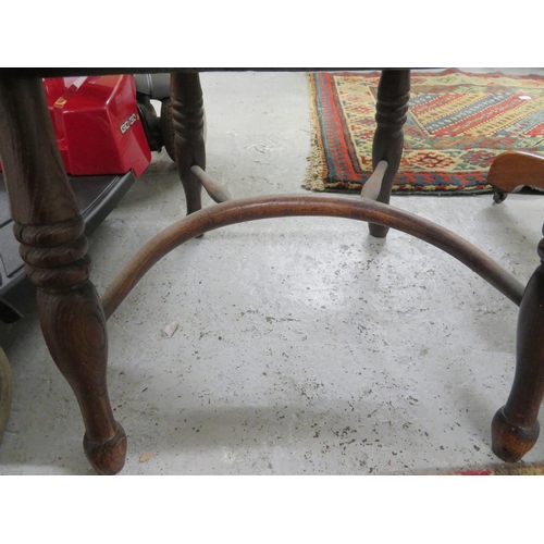 268 - 19thC Windsor armchair with comb back, crinoline stretcher, elm and ash