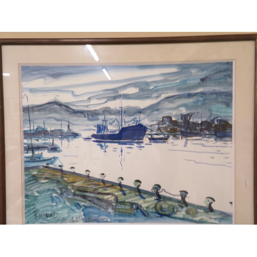 104 - Pierre Pascalet, St Tropez 2/68 construction ov nouveau port, signed and titled, 20x26ins