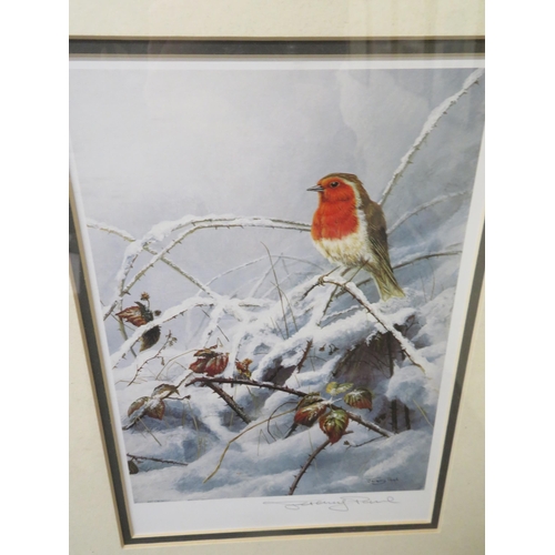 111 - Dr. Jeremy Paul, Robins - Winter Friends, signed L/E print with stamps