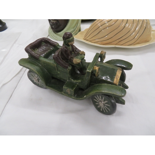 319 - L/E 86/100  Rolls Royce vintage pottery car, signed to base