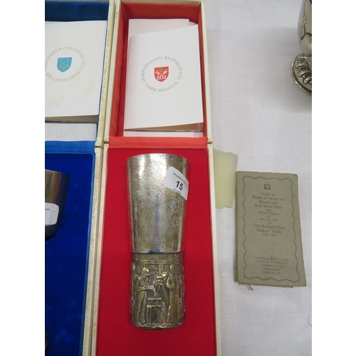 15 - Aurum, York Minister silver goblet 399/500, boxed with papers, London 1972, 16ozt