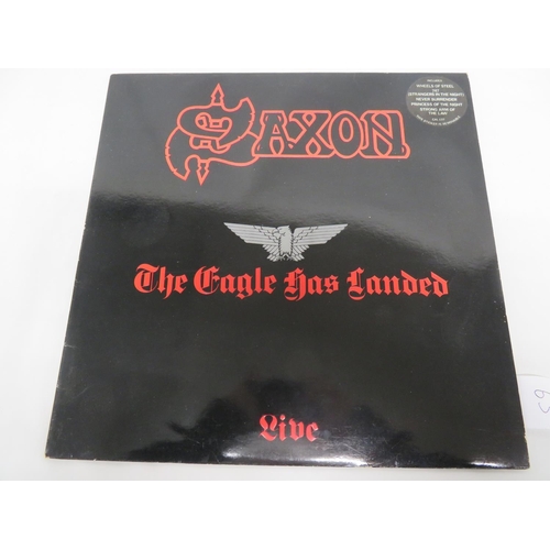 63 - Five Saxon vinyl LPs - The Eagle has Landed (CAL137), Power & The Glory (CAL147), Saxon (CAL110), St... 