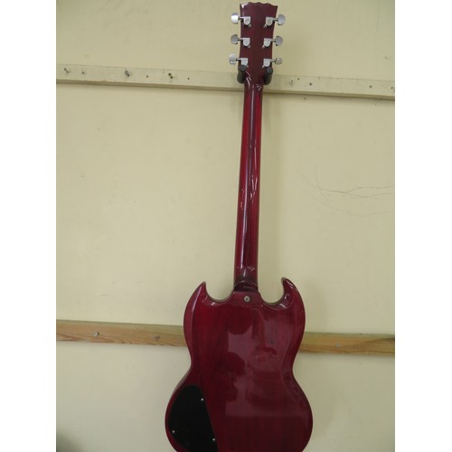 42 - Vintage SG type electric guitar with two humbuckers (one being a Seymour Duncan) chrome hardware, 22... 