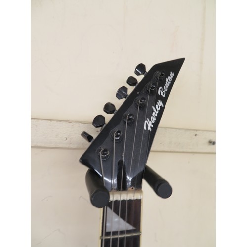 54 - Harley Benton flying V type electric guitar with black hardware, 24 frets, HBZ pickups etc