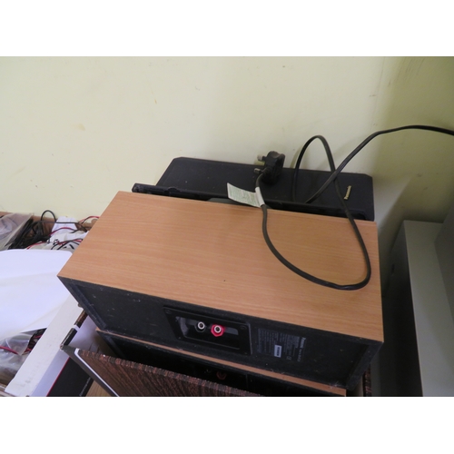 156 - Collection of Samsung and Panasonic speakers with sound bar together with DVD player amplifier etc