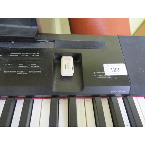 123 - Casio PX-350M Keyboard with stool and music stand (missing power cable)