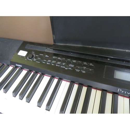 123 - Casio PX-350M Keyboard with stool and music stand (missing power cable)